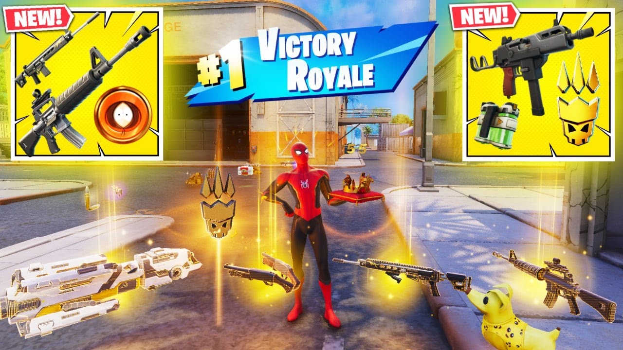 SPIDER-MAN vs ALL MYTHIC WEAPONS ( FORTNITE CHAPTER 7 SEASON 1)