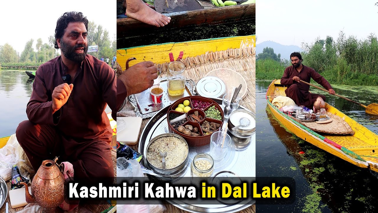 Floating Kashmiri Kesar Kahwa in Dal Lake (Kashmir) | Famous Food in Kashmir