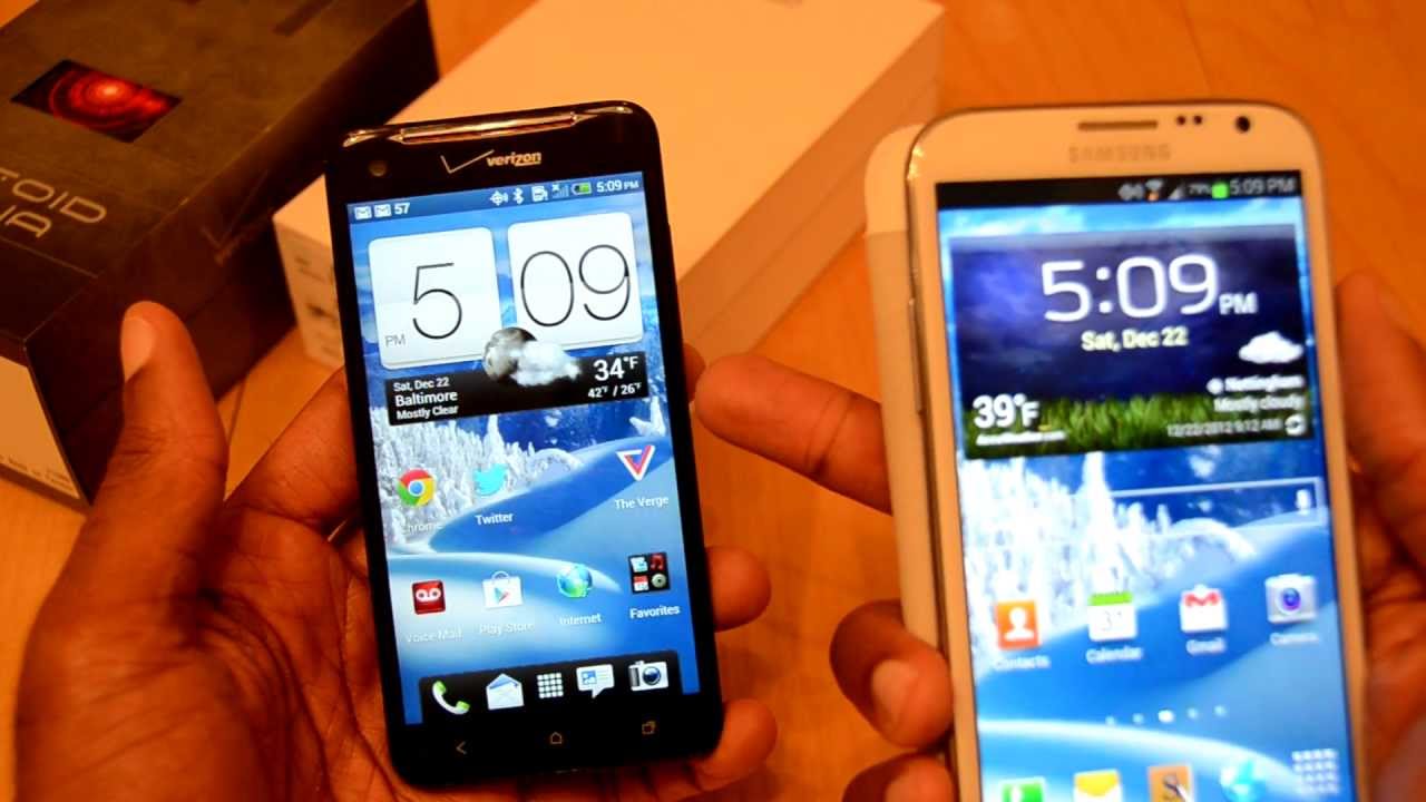 Samsung Galaxy Note 2 (Verizon) vs HTC Droid DNA (Verizon)