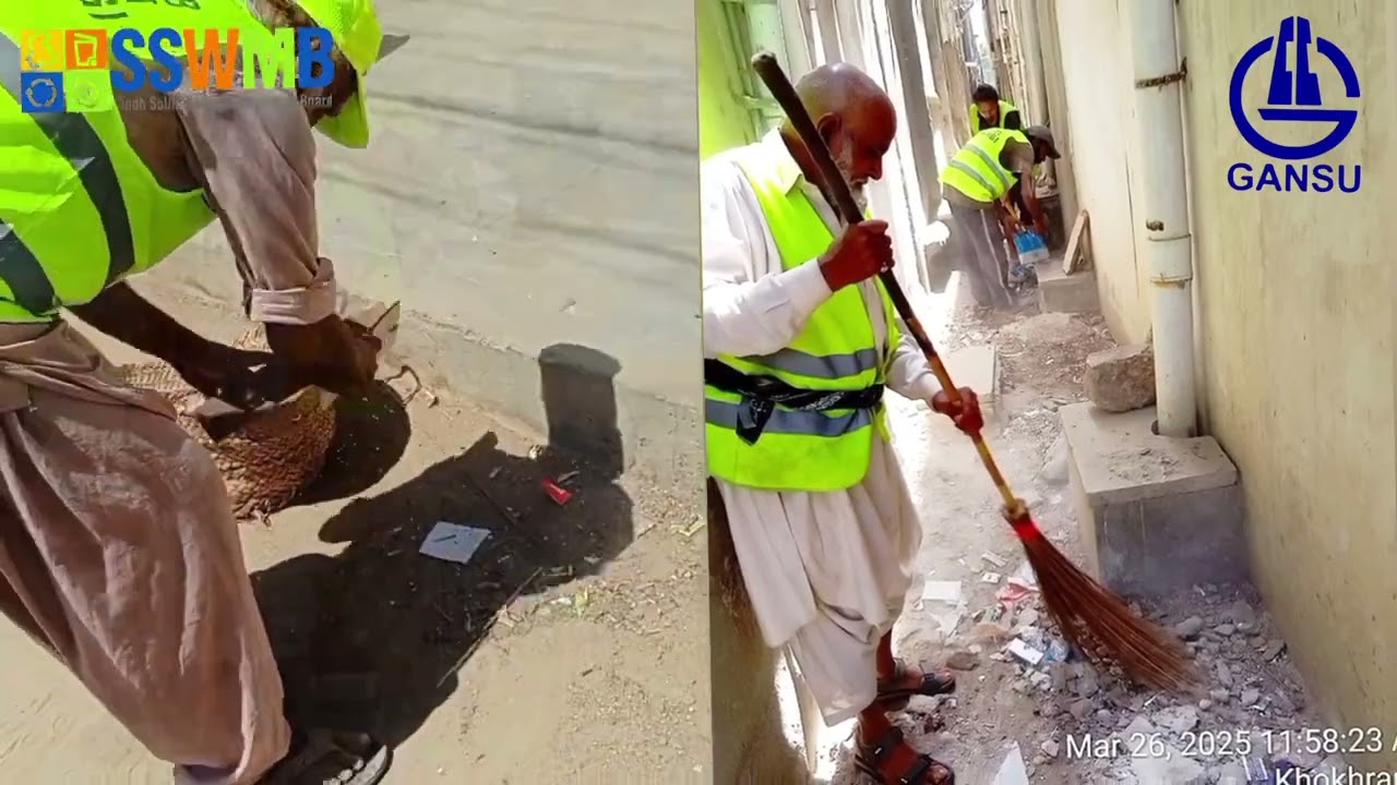 Date: 26/03/2025 Manual Labor sweeping at District Korangi .