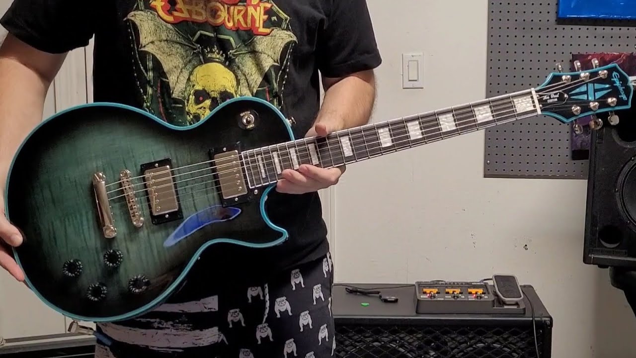 Epiphone Les Paul Widow Custom, Indigo Blue review. It needs an EMG upgrade to be great.