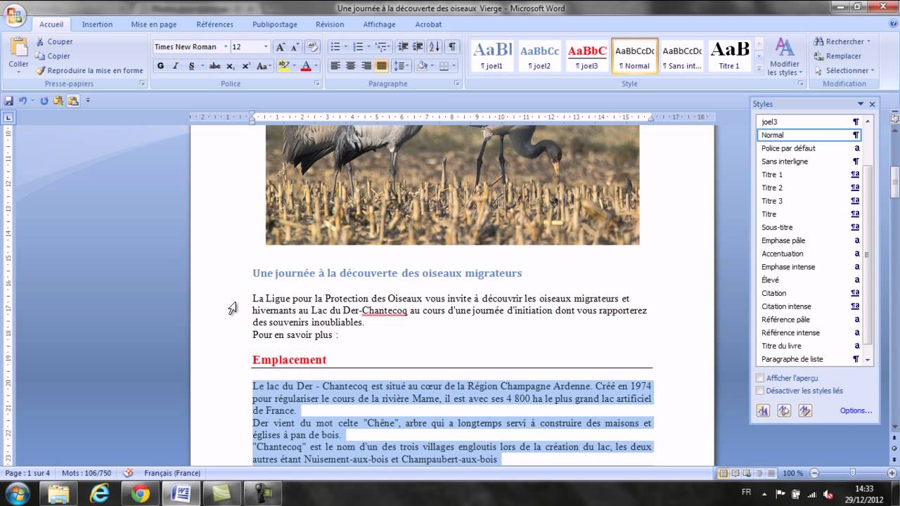Comment créer des styles et les documents longs sur Word