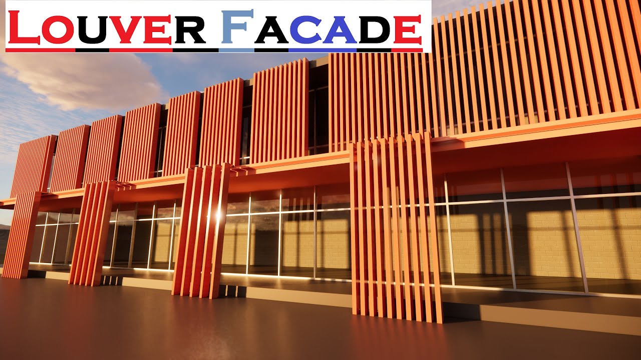 Wooden Louver facade in revit | adaptive family facade