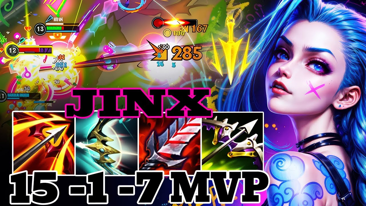 WILD RIFT JINX ADC GAMEPLAY | 15 -1 -7 MVP | JINX BUILD RUNES