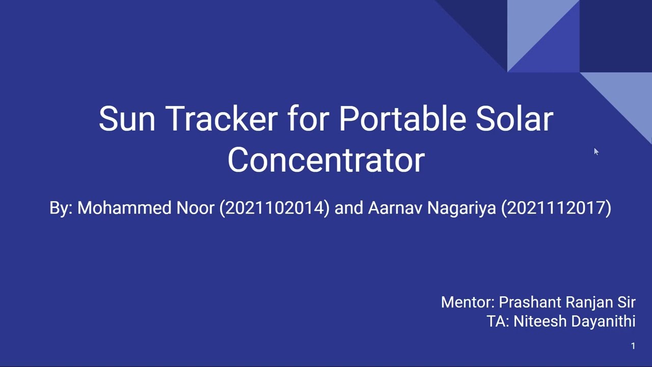 Team7   Sun tracker for portable solar conventrator