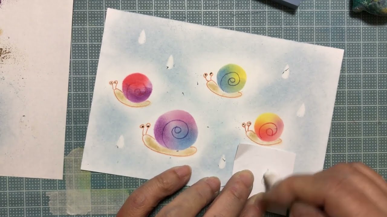 【初心者のためのパステルアート通信講座】雨とカタツムリ