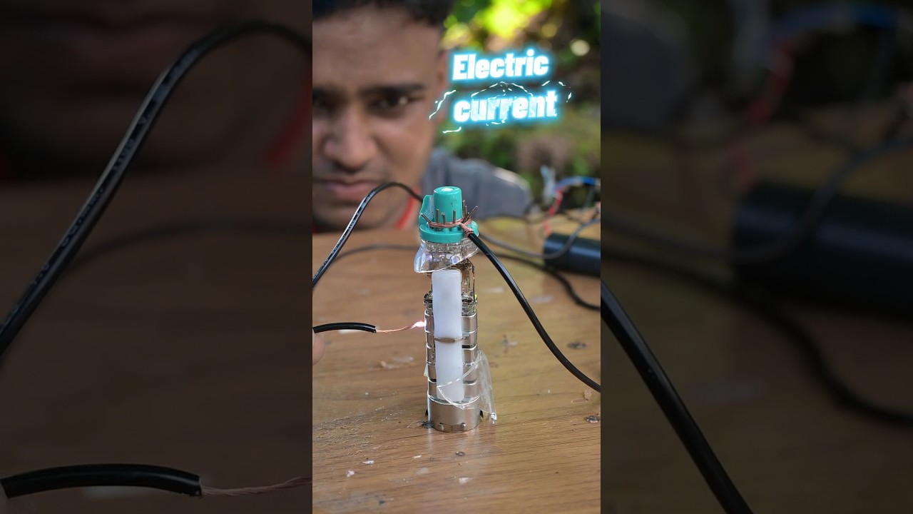 Make an electric current generator from a Cathode Rays tube in T.V. #shotrs #experiment #tv #cathode