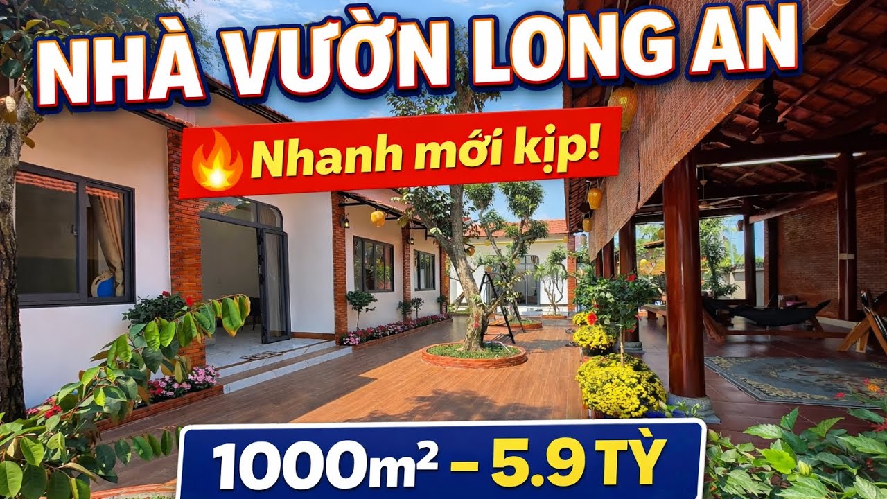Tập 11 ( đã bán) Siêu Phẩm Nhà Vườn nghĩ dưỡng giá 5.9 tỷ ở gần Thị trấn Tầm vu Long an 