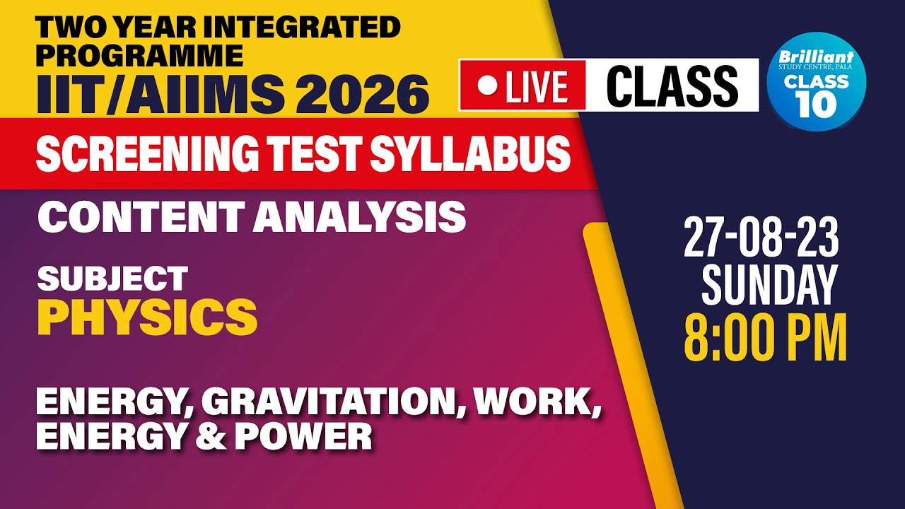 ENERGY, GRAVITATION, WORK,ENERGY & POWER | LIVE | PHYSICS | 27/08/2023 | 08:00 PM