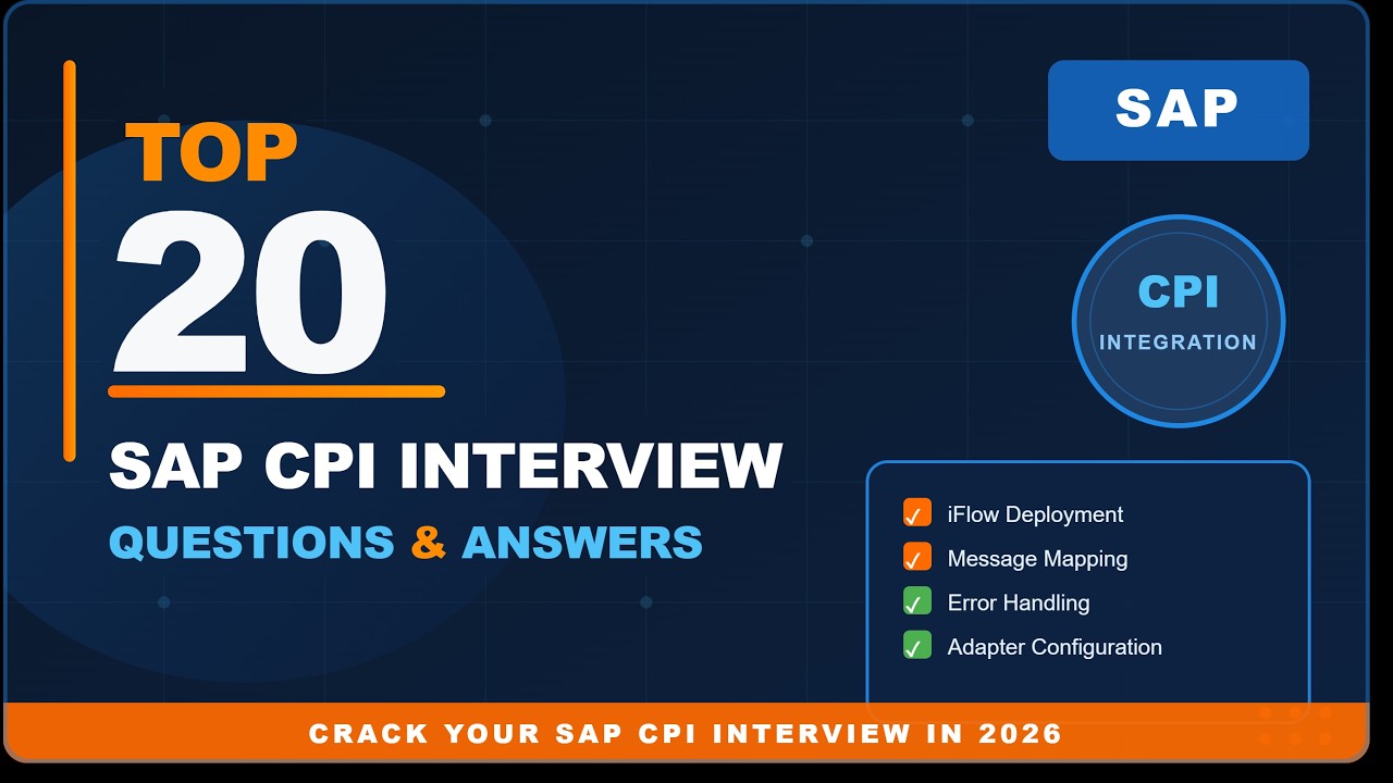 Top 20 SAP CPI Interview Questions and Answers (2026) | SAP Cloud Platform Integration