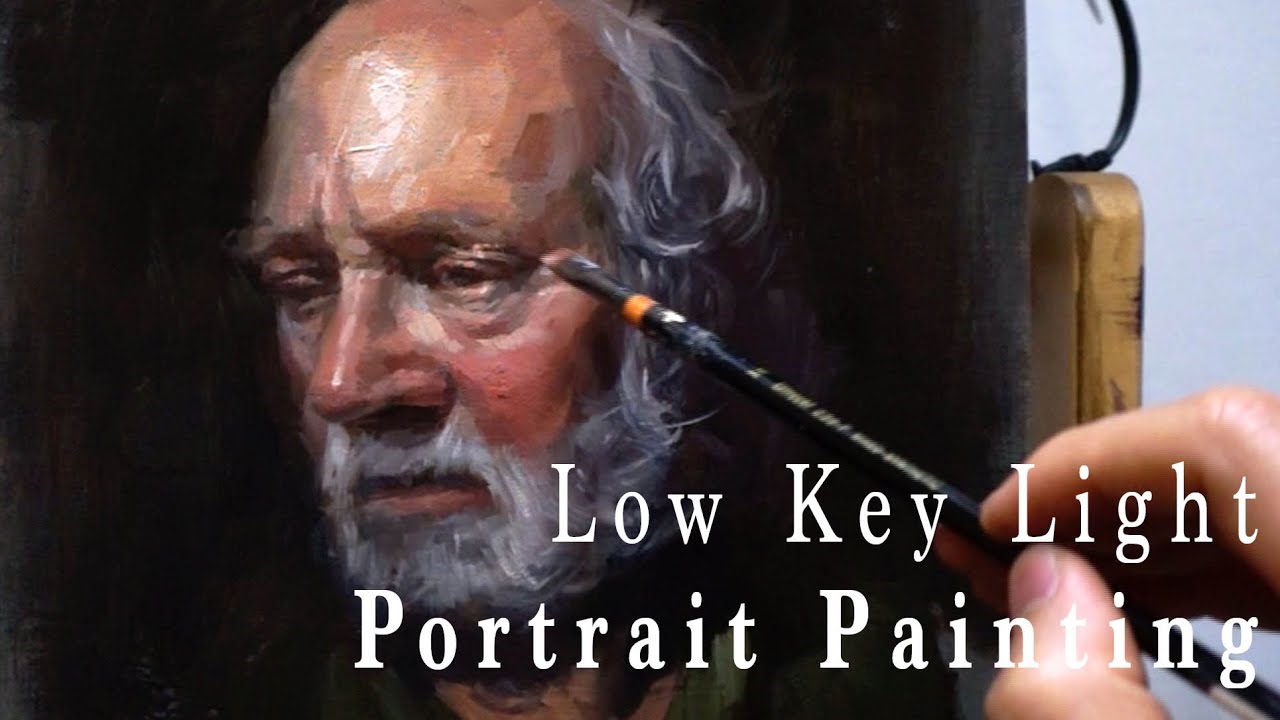 어두운 조명의 인물화 유화 그리기. Low Key Light Portrait Oil Painting Tutorial
