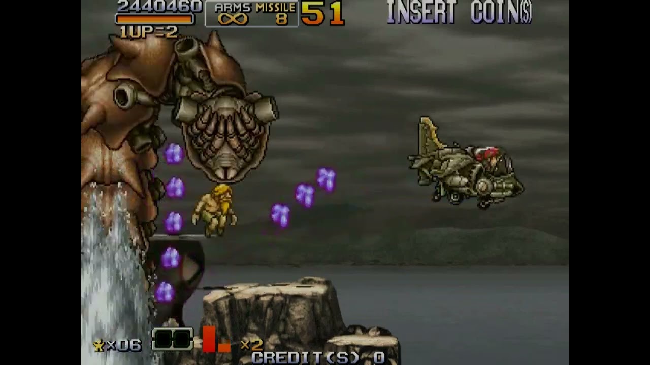Metal Slug 6 (Arcade) Sea Centipede Boss Battle