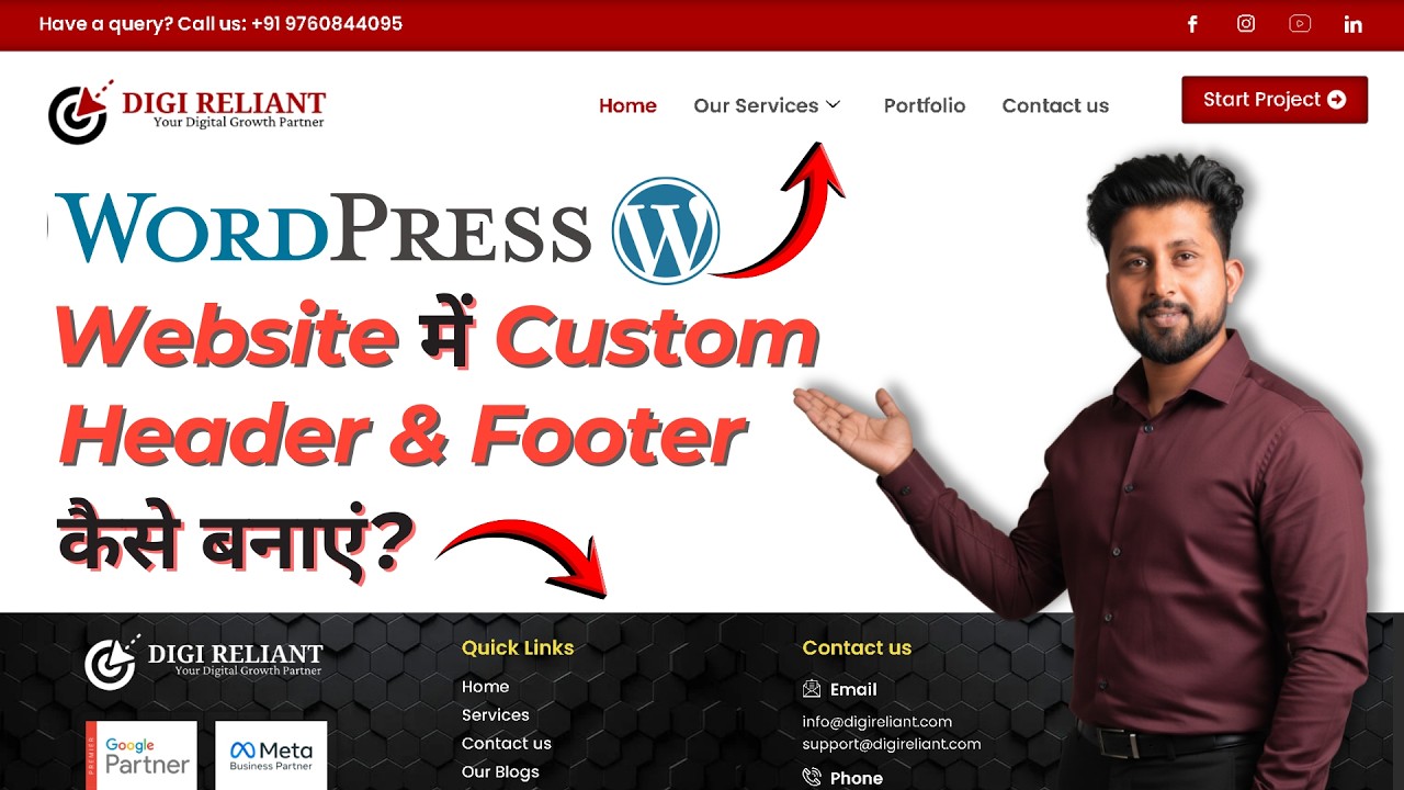Create Custom Header & Footer in WordPress Using Elementor | Elementor Header & Footer Builder