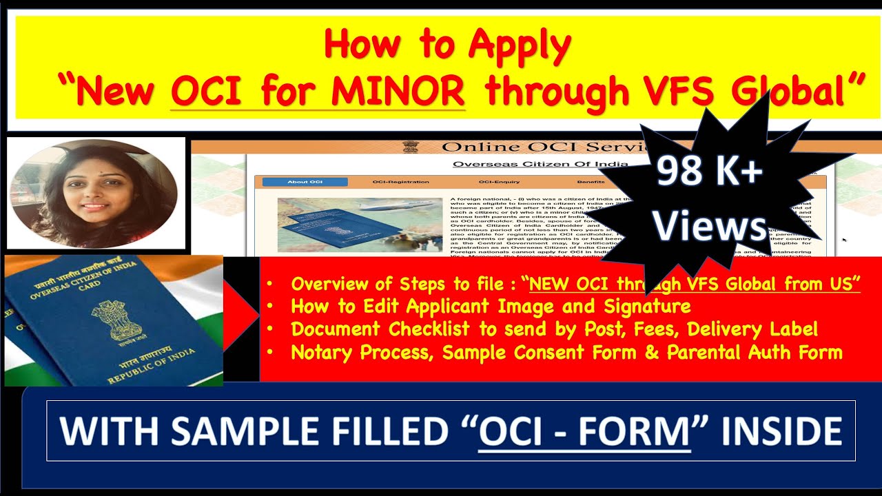 How To Apply NEW OCI For MINOR through VFS from US | New process | Latest June 2023