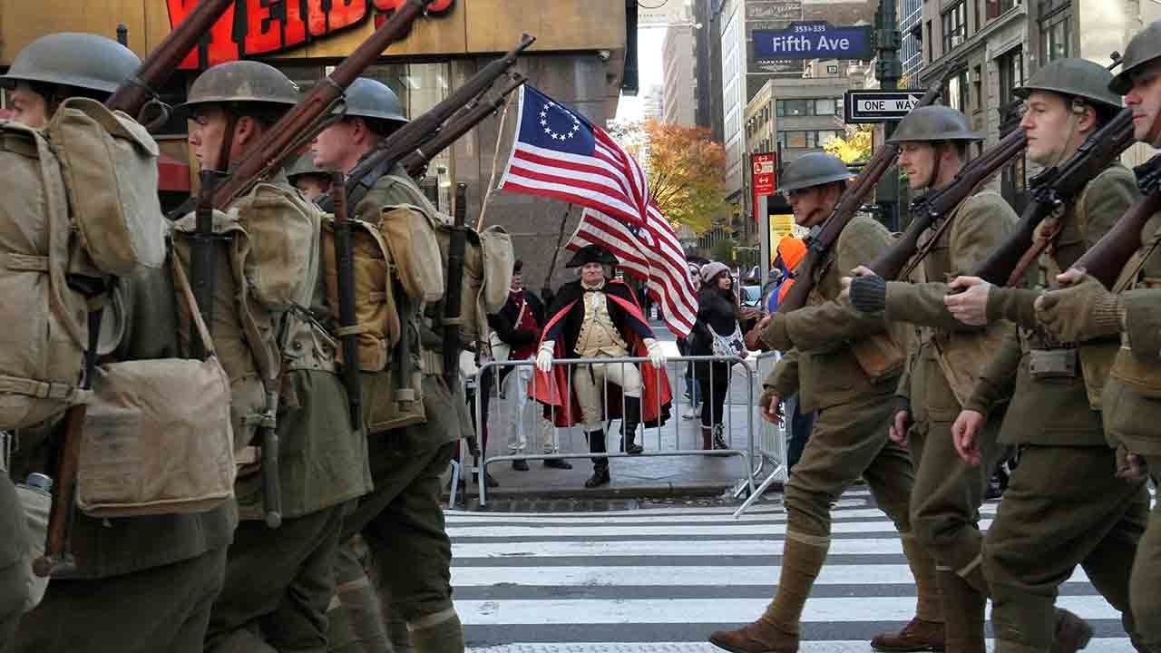 Thousands march in New York City Veterans Day Parade