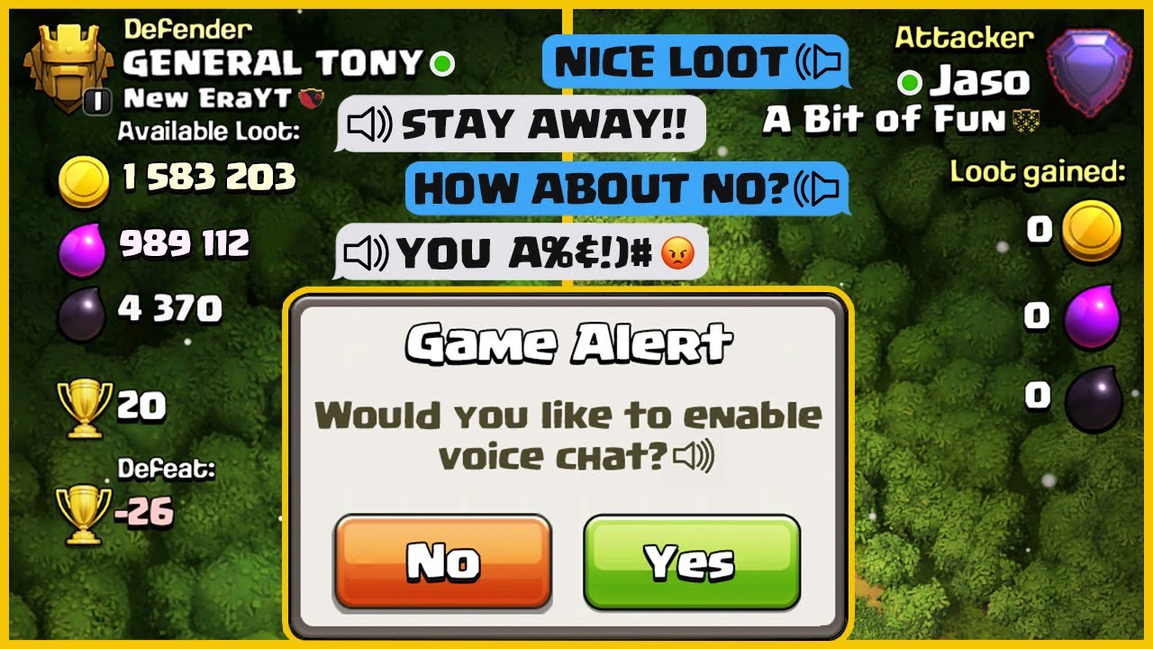 IF CLASH OF CLANS HAD VOICE CHAT