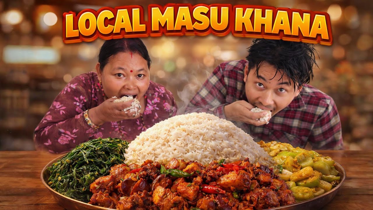 CHICKEN MASU BHAT MUKBANG WITH MAMU  🤯!! Q&A VIDEO COMING SOON 😳 