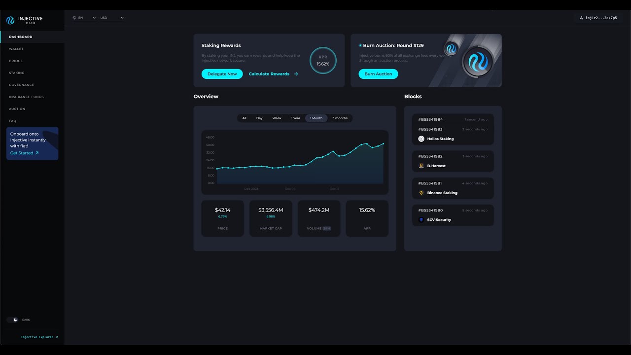 The Injective Hub, Staking Your INJ at 15.62% and Crazy ETH Fees Using Uniswap/Metamask