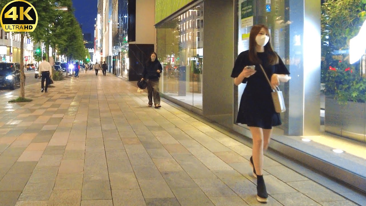 【4K】Tokyo Field Walk🚶‍♂️ - Ginza @night  - 2022