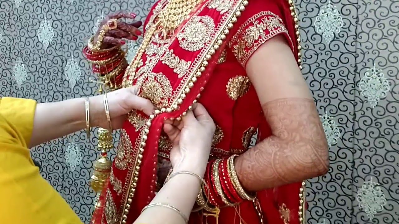 Easy and Beautiful Real Bridal Double Dupatta Setting | Different  bridal double  dupatta setting |