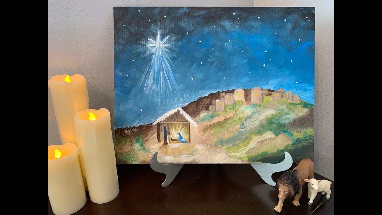 How I Painted The Nativity/Jesus’ Manger (With Surrounding Landscaping) - Acrylic Painting