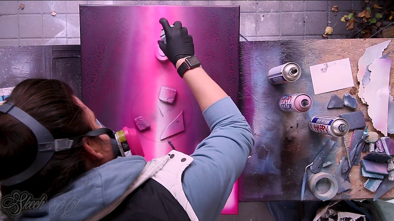 PINK CANYON - SPRAY PAINT ART - by Skech