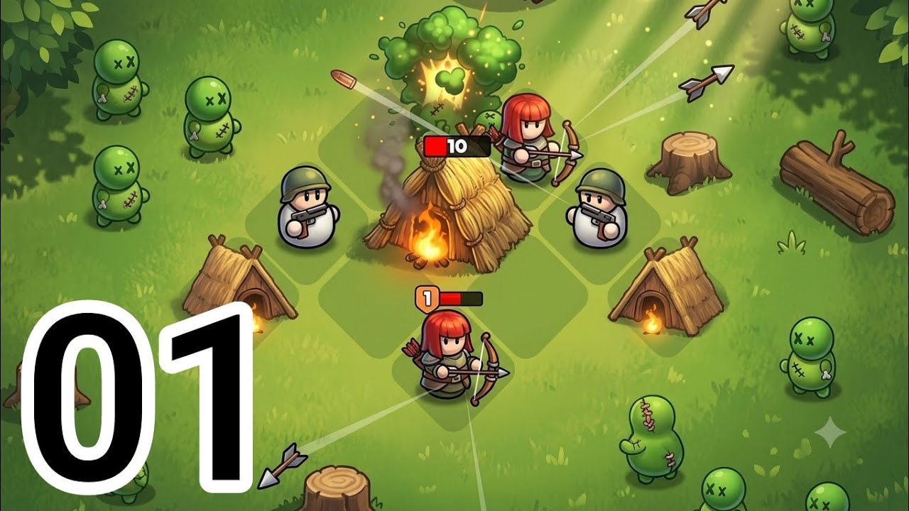 Hero Survival Zombie Defense - First Day in Game - Gameplay Part 01 