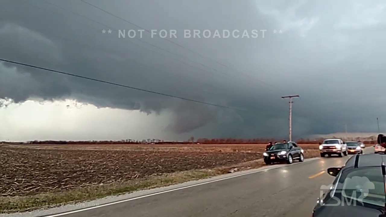 03-11-2026 Pontiac, IL - Tornado-warned storm, large hail, damages Chase vehicle.