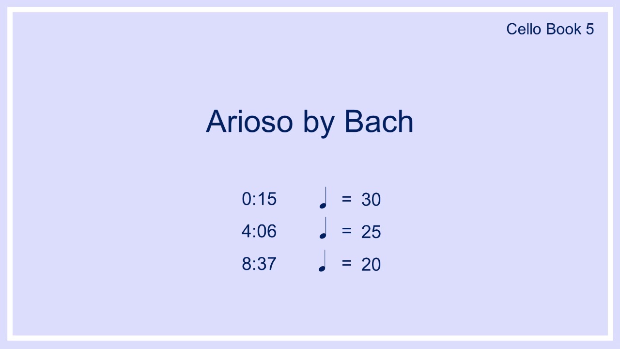 Arioso by Bach | Piano Accompaniment for Cello Book 5