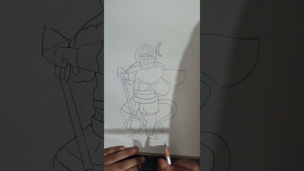 Hanuman ji ki easy pencil drawing step by step #live#livestream #drawing