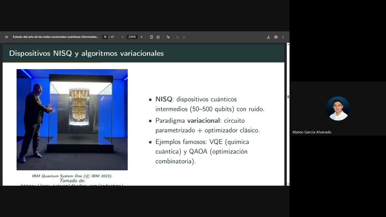 Quantum Physical Informed Neural Networks: QPINNs -Estado del arte - Presentación de Mateo García.