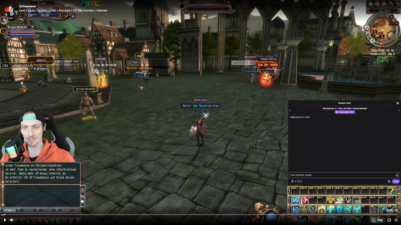 Last Chaos Twitch Live-Stream 22 / Lv.160 Hunter / Sio CC-Punkte farmen / German