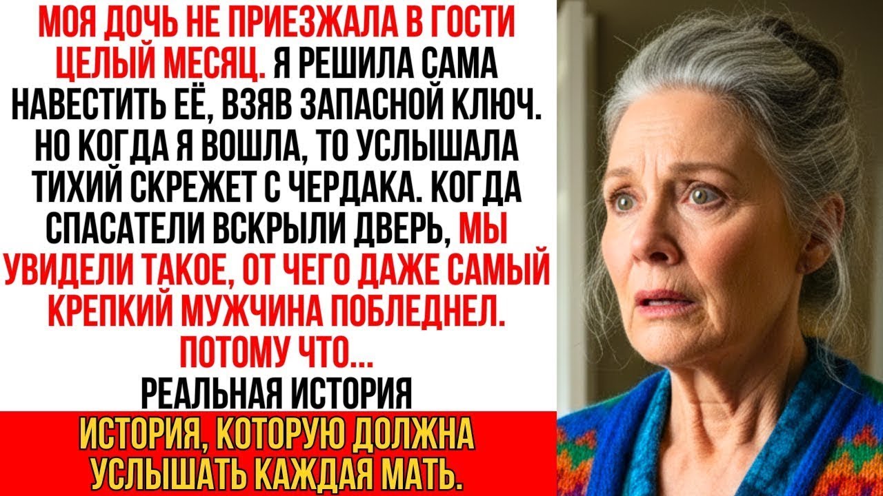 Моя дочь пропала на месяц. Когда я пришла к ней домой, я побледнела, увидев...
