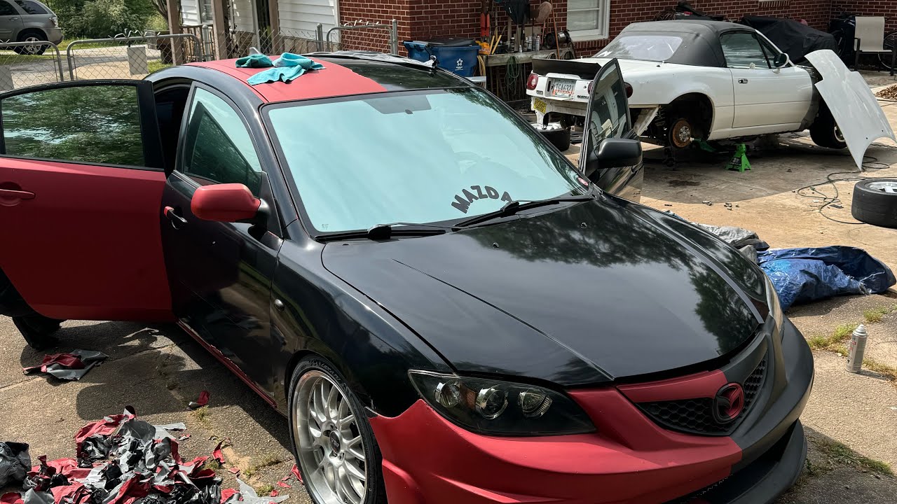 Removing Plastic Dip Off My Mazda 3 | VLOG