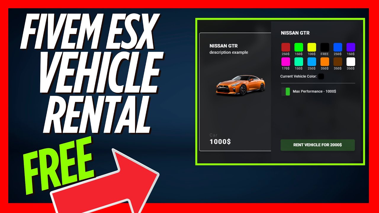 FiveM ESX Vehicle Rental FREE