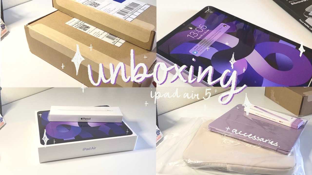 Unboxing IPad Air 5📦[Purple] & Apple pencil (2nd Generation) + accessories💜🐇🍬