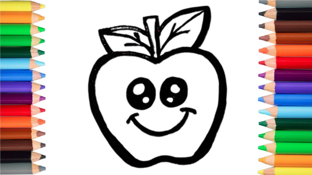 How to Draw a Cute Apple 🍎 | Easy Drawing for Kids | Step by Step Apple Drawing Tutorial