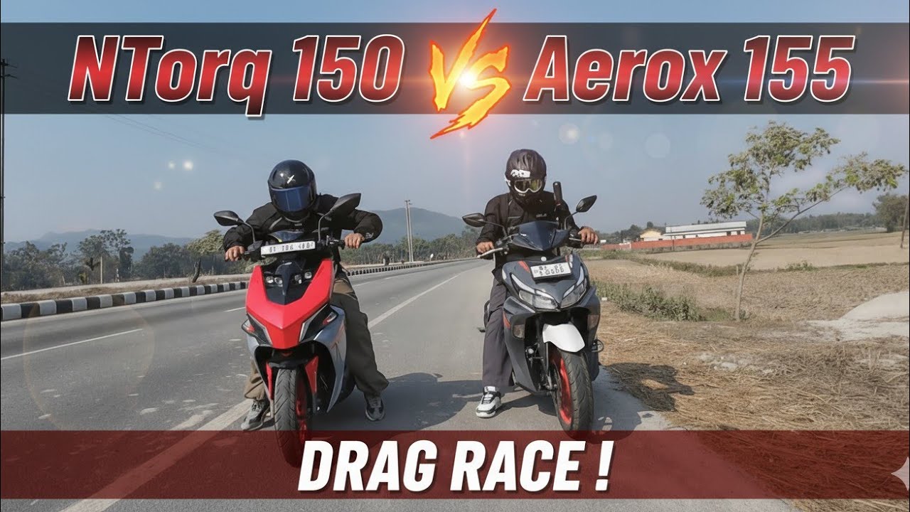 Ntorq 150 vs Aerox 155 Drag Race II  Is Ntorq 150 Better then Aerox 155?