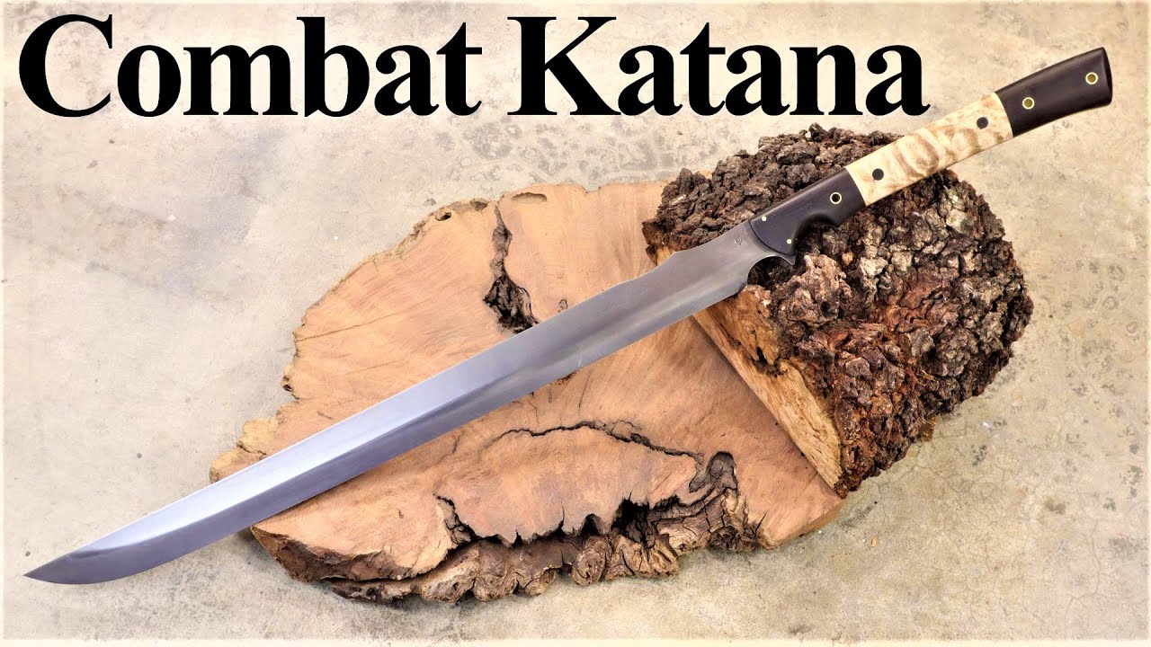 The Combat knife Katana with African Blackwood - combat knife making