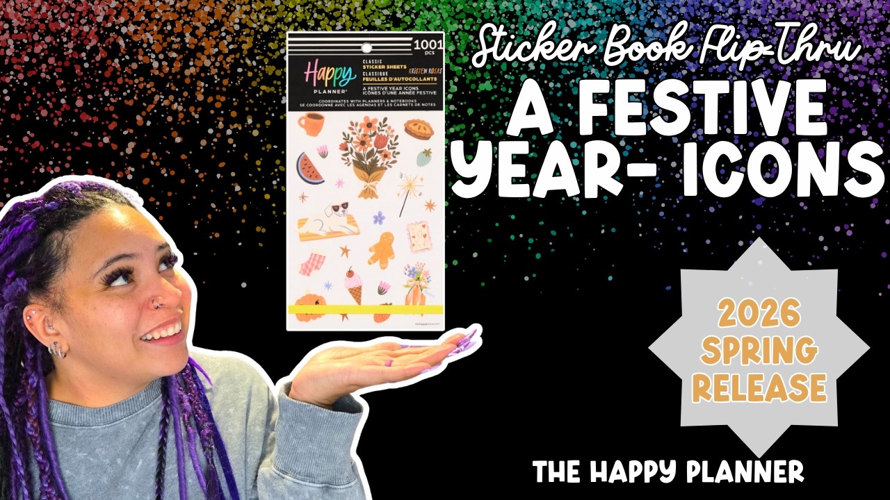 Праздничные иконки года | Книга с наклейками-раскладушками | Ежедневник Happy Planner | Выпуск ве...