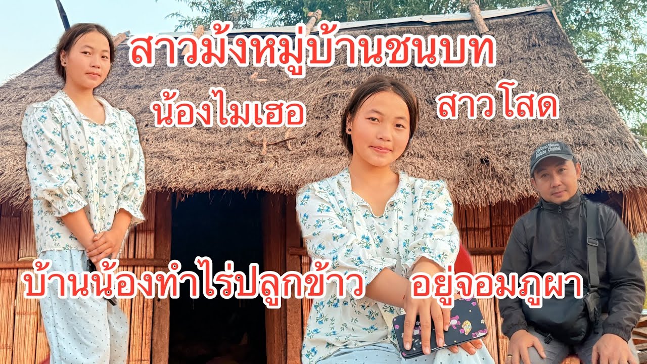 น้องไมค์สาวโสดในหมู่บ้านชนบทบ้านน้องทำไร่ปลูกข้าวอยู่จอมภูผา￼ เป็นอาชีพหลัก