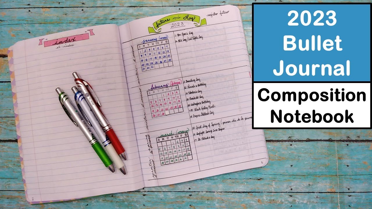 2023 Bullet Journal Setup | Composition Notebook | New Year Prep
