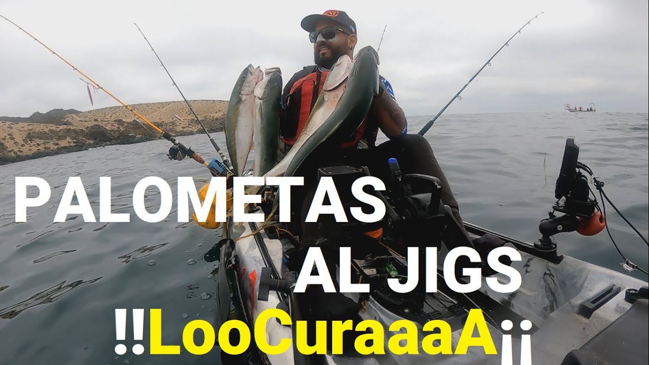 PALOMETAS AL JIGS PESCA EN KAYAK CHILE