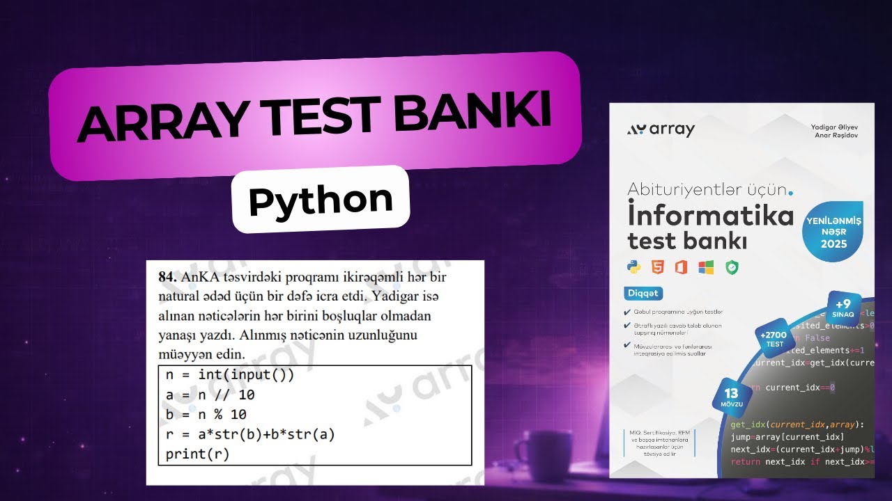 Array test bankı || Python||  84 nömrəli sual
