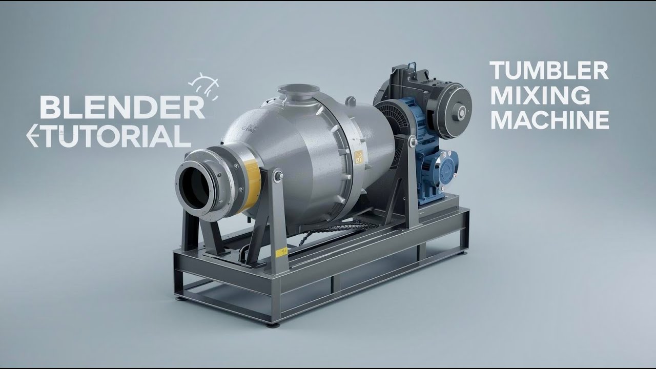 Blender Tutorial | Tumbler Mixing Machine Modeling (Beginner Friendly)