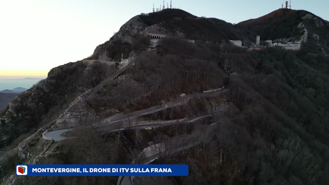 Il drone di Irpinia TV sulla frana di Montevergine mentre va in Consiglio il progetto per la strada