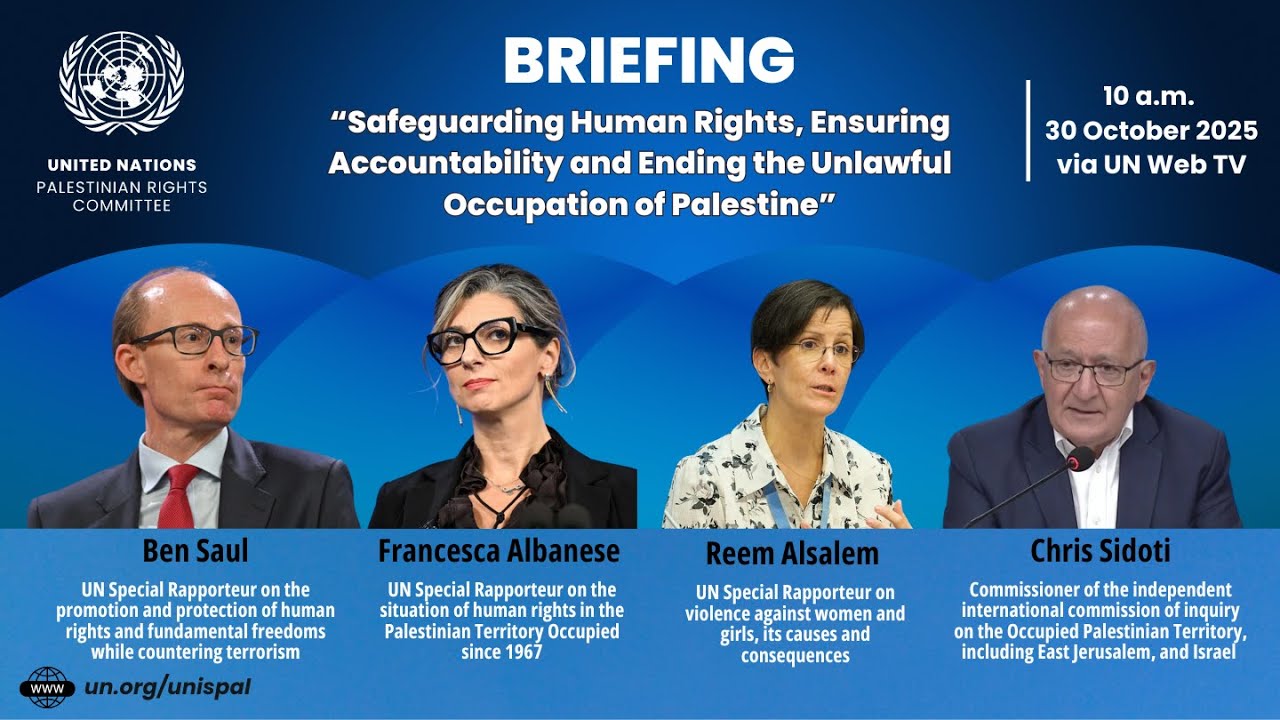 “No Peace Without Accountability” - From Ceasefire to Justice: Briefing with UN Human Rights experts
