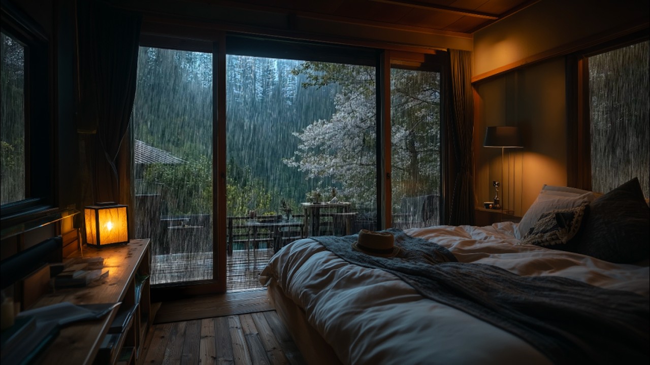 Soft Rain Sounds on Peaceful Garden | Rainy Ambience, Best White Noise 😌