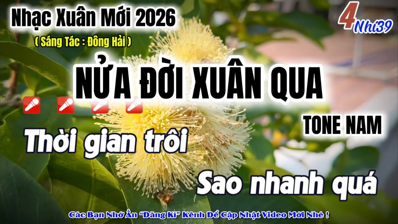 Karaoke Nửa Đời Xuân Qua Tone Nam ST : Đông Hải | Thời gian trôi Sao nhanh quá...