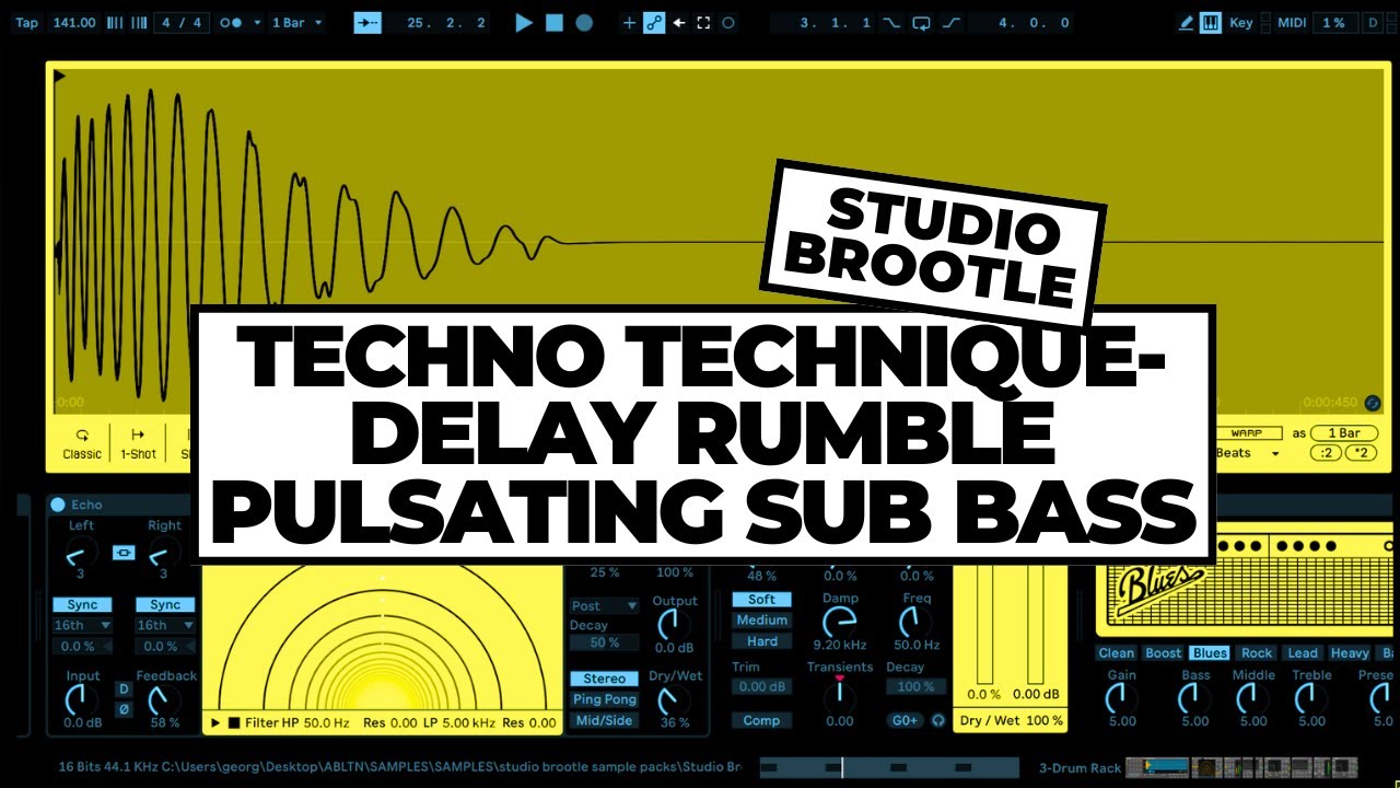 Techno Technique: Delay Rumble Pulsating Sub Bass (like Klangkuenstler, SNTS, Sara Landry)